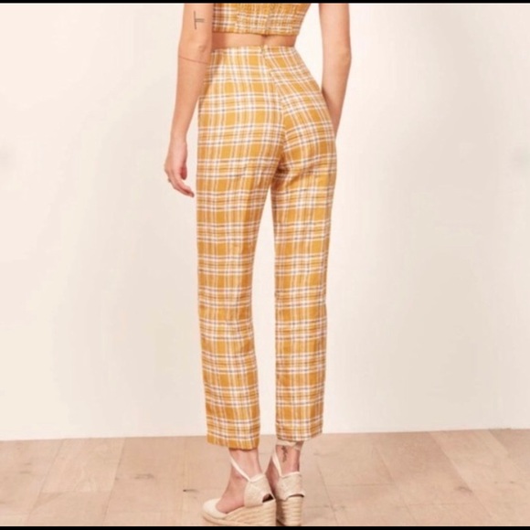 Reformation Pants - Reformation Plaid Linen Pants